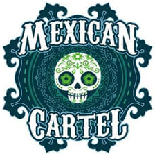 Logo mexican cartel, tête de mort de type dia de los muertos